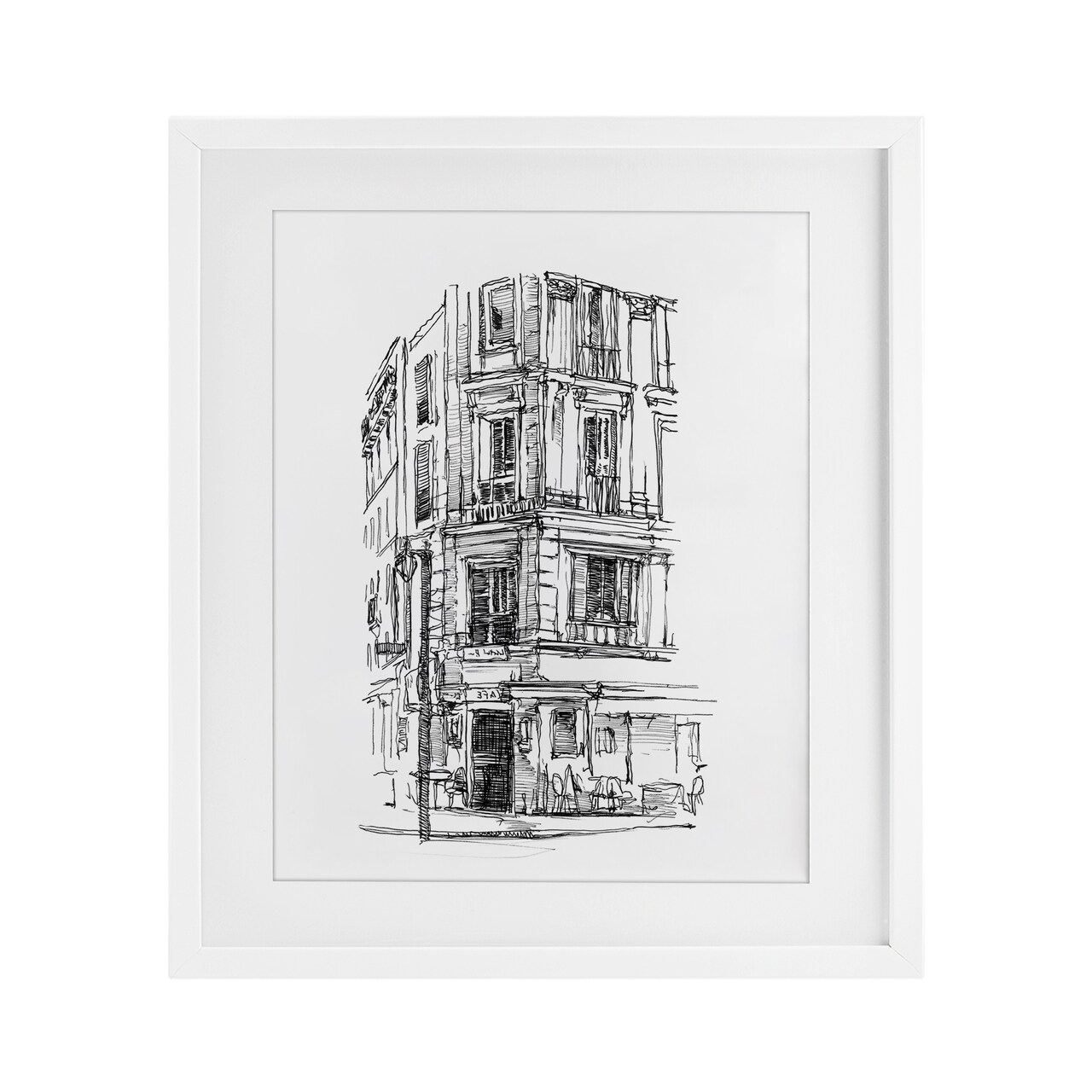 Stupell Industries Parisian Boulevard Architecture Framed Print Under Glass, design by Ethan Harper